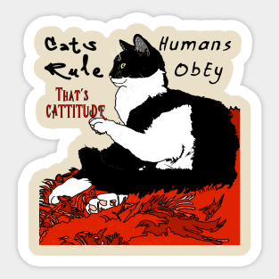 Cute Tuxedo Cat I haz attitude  Copyright TeAnne Sticker